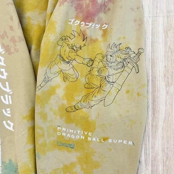 Primitive x Dragon Ball Super Goku Pants Men’s Small Crop Yellow Washed Fleece - Picture 7 of 16